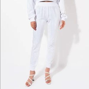 Rhinestone crystal jogger sweat pants Large